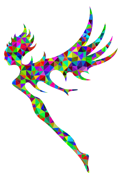 Prismatic Low Poly Fairy clipart