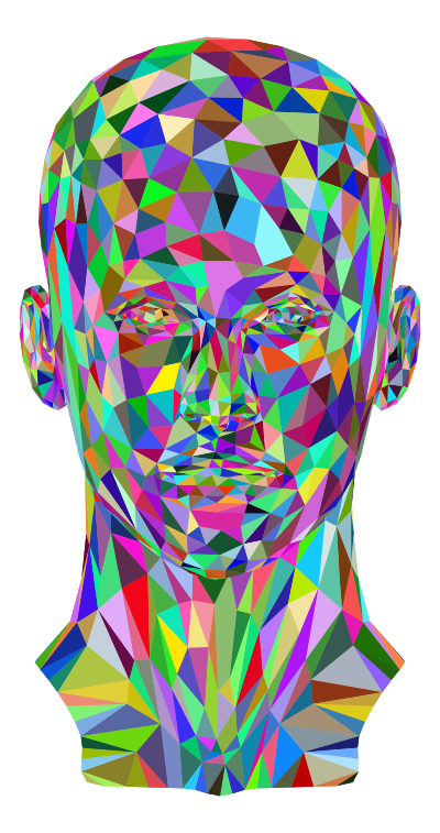 Prismatic Low Poly Female Head clipart