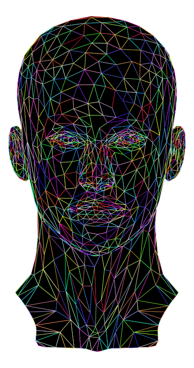 Prismatic Low Poly Female Head Wireframe clipart