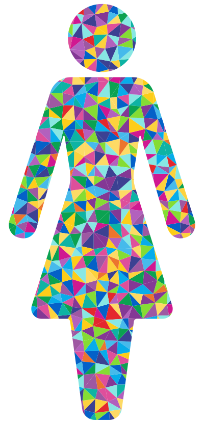 Prismatic Low Poly Female Symbol Silhouette clipart