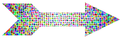 Prismatic Low Poly Fractured Arrow clipart