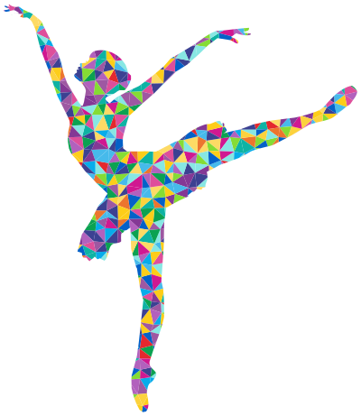 Prismatic Low Poly Graceful Ballerina Silhouette clipart