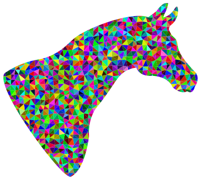 Prismatic Low Poly Horse Head clipart