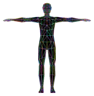 Prismatic Low Poly Human Male Wireframe clipart