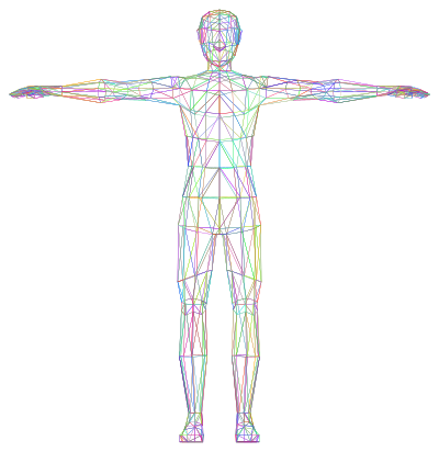 Prismatic Low Poly Human Male Wireframe No Background clipart