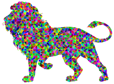 Prismatic Low Poly Lion clipart