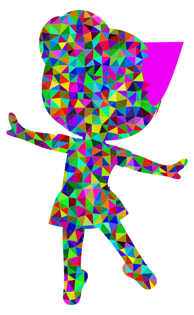 Prismatic Low Poly Little Girl Ballerina clipart