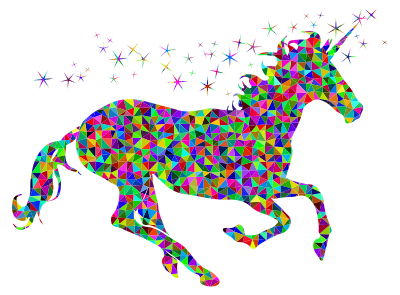Prismatic Low Poly Magical Unicorn clipart