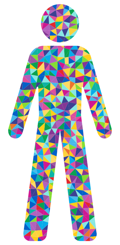 Prismatic Low Poly Male Symbol Silhouette clipart