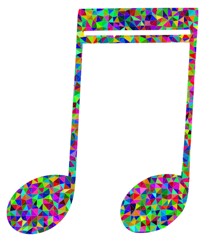 Prismatic Low Poly Musical Note clipart
