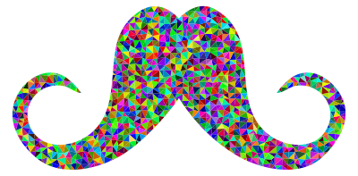 Prismatic Low Poly Mustache clipart