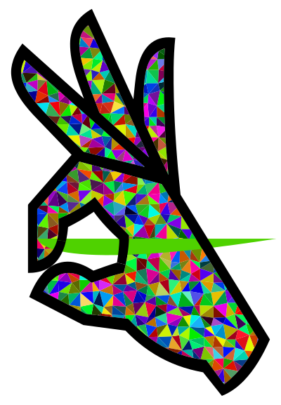 Prismatic Low Poly OK Perfect Hand Sign Emoji clipart