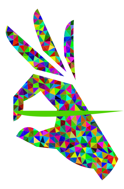 Prismatic Low Poly OK Perfect Hand Sign Emoji 3 clipart