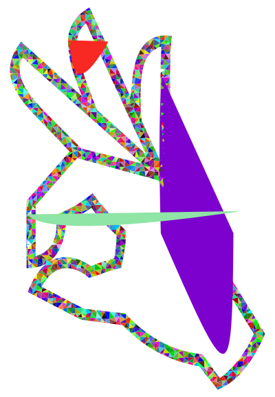 Prismatic Low Poly OK Perfect Hand Sign Emoji 4 clipart