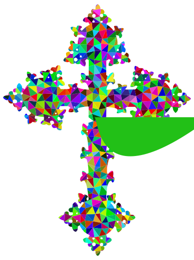 Prismatic Low Poly Ornate Cross clipart