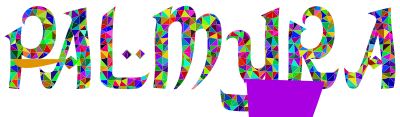 Prismatic Low Poly Palmyra Typography clipart