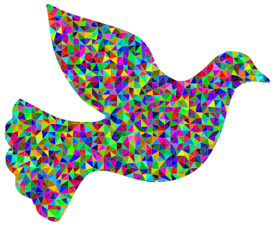 Prismatic Low Poly Peace Dove clipart