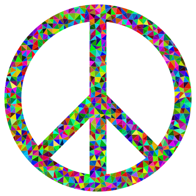 Prismatic Low Poly Peace Sign clipart