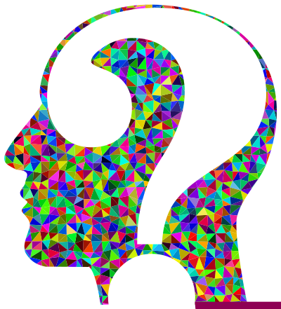 Prismatic Low Poly Question Head clipart