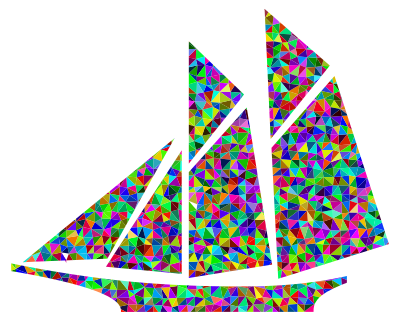 Prismatic Low Poly Sailboat clipart