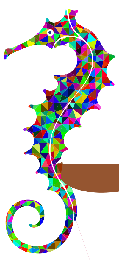 Prismatic Low Poly Seahorse clipart