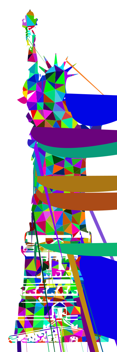 Prismatic Low Poly Statue Of Liberty clipart