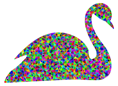 Prismatic Low Poly Swan clipart