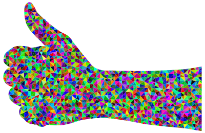 Prismatic Low Poly Thumbs Up clipart