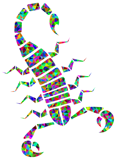 Prismatic Low Poly Tribal Scorpion clipart