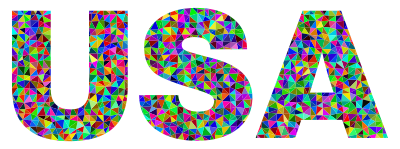 Prismatic Low Poly USA Typography clipart