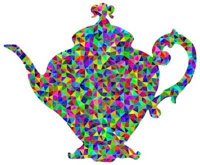 Prismatic Low Poly Vintage Teapot clipart