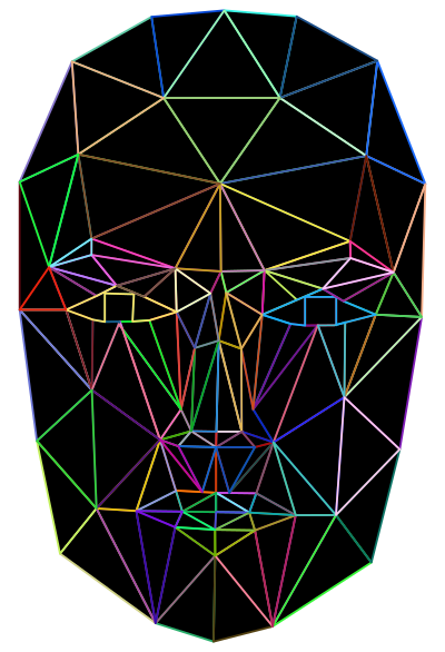 Prismatic Low Poly Wireframe Head clipart