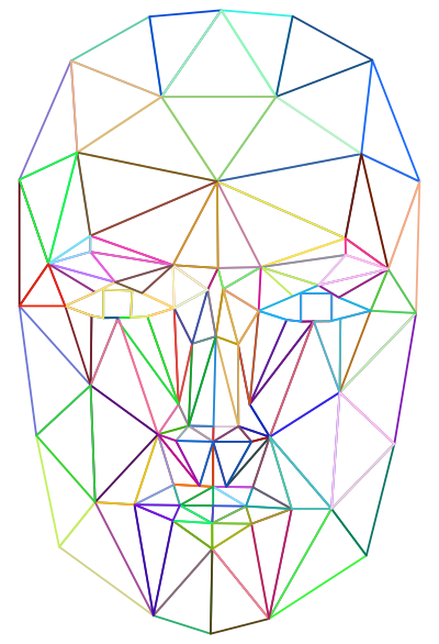 Prismatic Low Poly Wireframe Head No Background clipart