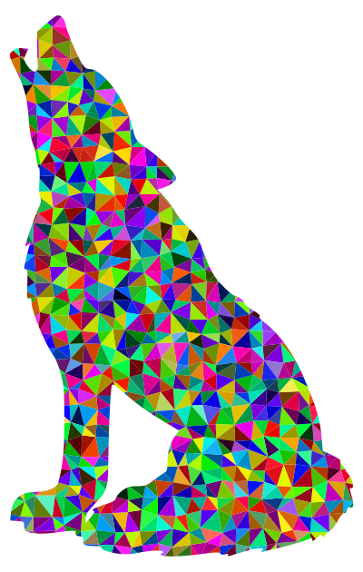 Prismatic Low Poly Wolf clipart