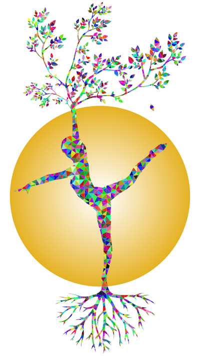 Prismatic Low Poly Yoga Pose Tree clipart