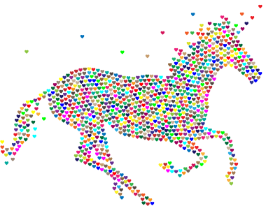 Prismatic Magical Unicorn Hearts No Background clipart