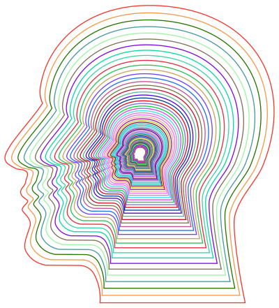 Prismatic Man Head Outline clipart