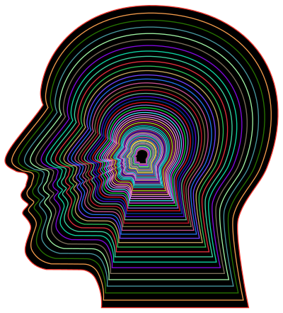 Prismatic Man Head Outline With Background clipart