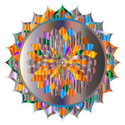 Prismatic Mandala Line Art 8 clipart