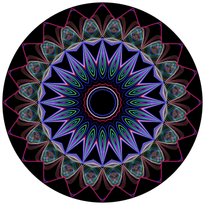 Prismatic Mandala Line Art Design 3 clipart