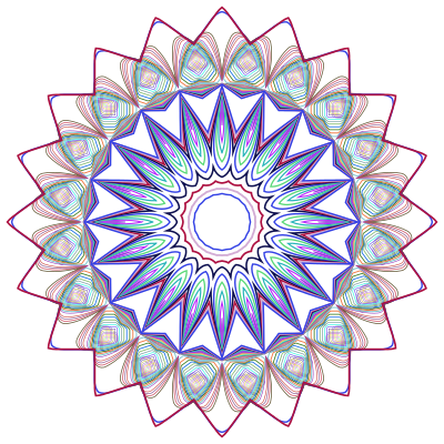 Prismatic Mandala Line Art Design 3 No Background clipart