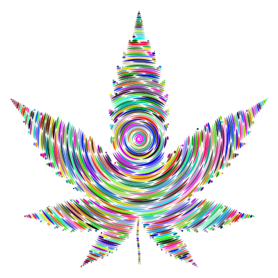 Prismatic Marijuana Leaf Concentric clipart