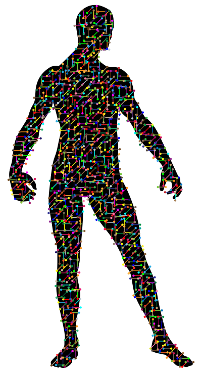 Prismatic Molecular Man With Background clipart