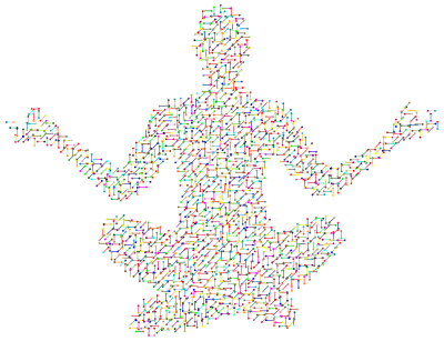 Prismatic Molecular Yoga Pose Silhouette 14 clipart