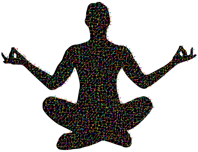 Prismatic Molecular Yoga Pose Silhouette 14 With Background clipart