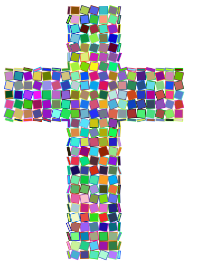 Prismatic Mosaic Cross clipart