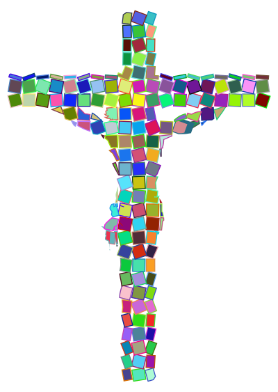 Prismatic Mosaic Crucifix clipart