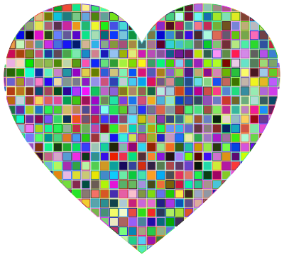 Prismatic Mosaic Heart clipart
