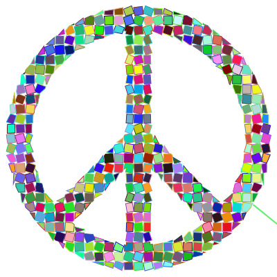 Prismatic Mosaic Peace Sign clipart