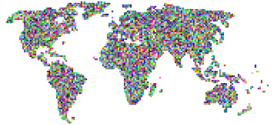 Prismatic Mosaic World Map clipart